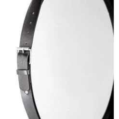 Bestpreis 😉 Spiegelprofi Rahmenspiegel VALENTINA, Ca. Ø 40 Cm, Schwarz, Mit Kunstlederband 🌟 -Spiegelprofi Verkäufe unnamed file 106