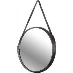 Bestpreis 😉 Spiegelprofi Rahmenspiegel VALENTINA, Ca. Ø 40 Cm, Schwarz, Mit Kunstlederband 🌟 -Spiegelprofi Verkäufe unnamed file 107