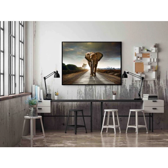 Blitzangebot ⭐ Spiegelprofi Gerahmtes Bild TAIRA, 100x140 Cm, 'Street Elephant', Rahmen: Schwarz ❤️ 4 Blitzangebot ⭐ Spiegelprofi Gerahmtes Bild TAIRA, 100x140 Cm, 'Street Elephant', Rahmen: Schwarz ❤️ – Bild 2