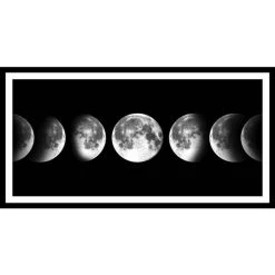 Besorgen 💯 Spiegelprofi Gerahmtes Bild KAMI, 25x50 Cm, 'Moon', Rahmen: Schwarz ✔️