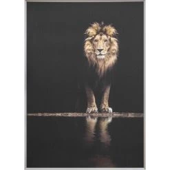 Bestpreis 😍 Spiegelprofi Gerahmtes Bild TAIRA, 100x140 Cm, 'Colourful Lion', Rahmen: Silberfarben 🔥