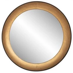 Großhandel 🔔 Spiegelprofi Amira Rahmenspiegel Gold-schwarz Matt - Ø65cm ❤️