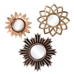 Großhandel ✨ Spiegelprofi Lene Rahmenspiegel 3er Set Bronzefarben - Ø 35cm, Ø 30cm, Ø 25cm ⭐