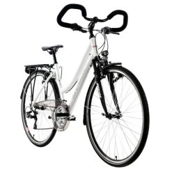 Bestes Angebot ⌛ Trekkingrad Damen 28'' Canterbury Weiß Matt Alu-Rahmen RH 53 Cm Multipositionslenker KS Cycling 😍