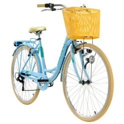 Bestes Angebot 👏 Damenfahrrad 28'' Cantaloupe Blau Mit Korb KS Cycling 💯