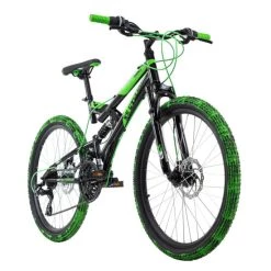 Billig 😉 Mountainbike Fully 24'' Crusher Schwarz-grün RH 41 Cm KS Cycling 🛒