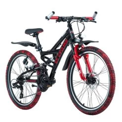 Angebote 👍 Mountainbike Fully 24'' ATB Crusher Schwarz-rot 36 Cm KS Cycling 🧨